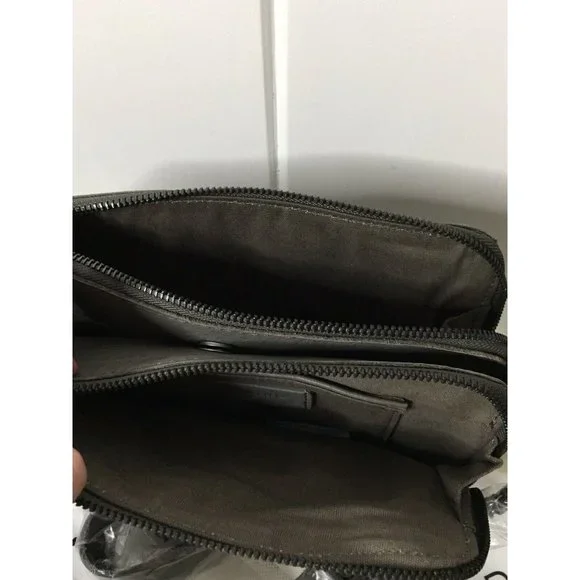 NWT liebeskind berlin small Crossbody handbag Annett Grey Leather Zip Detail - Picture 7 of 9